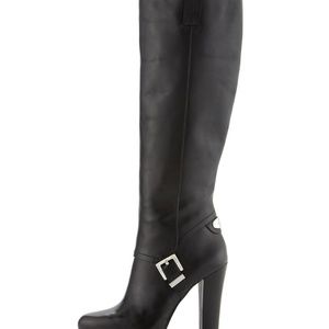 Michael Kors black leather boots with platform